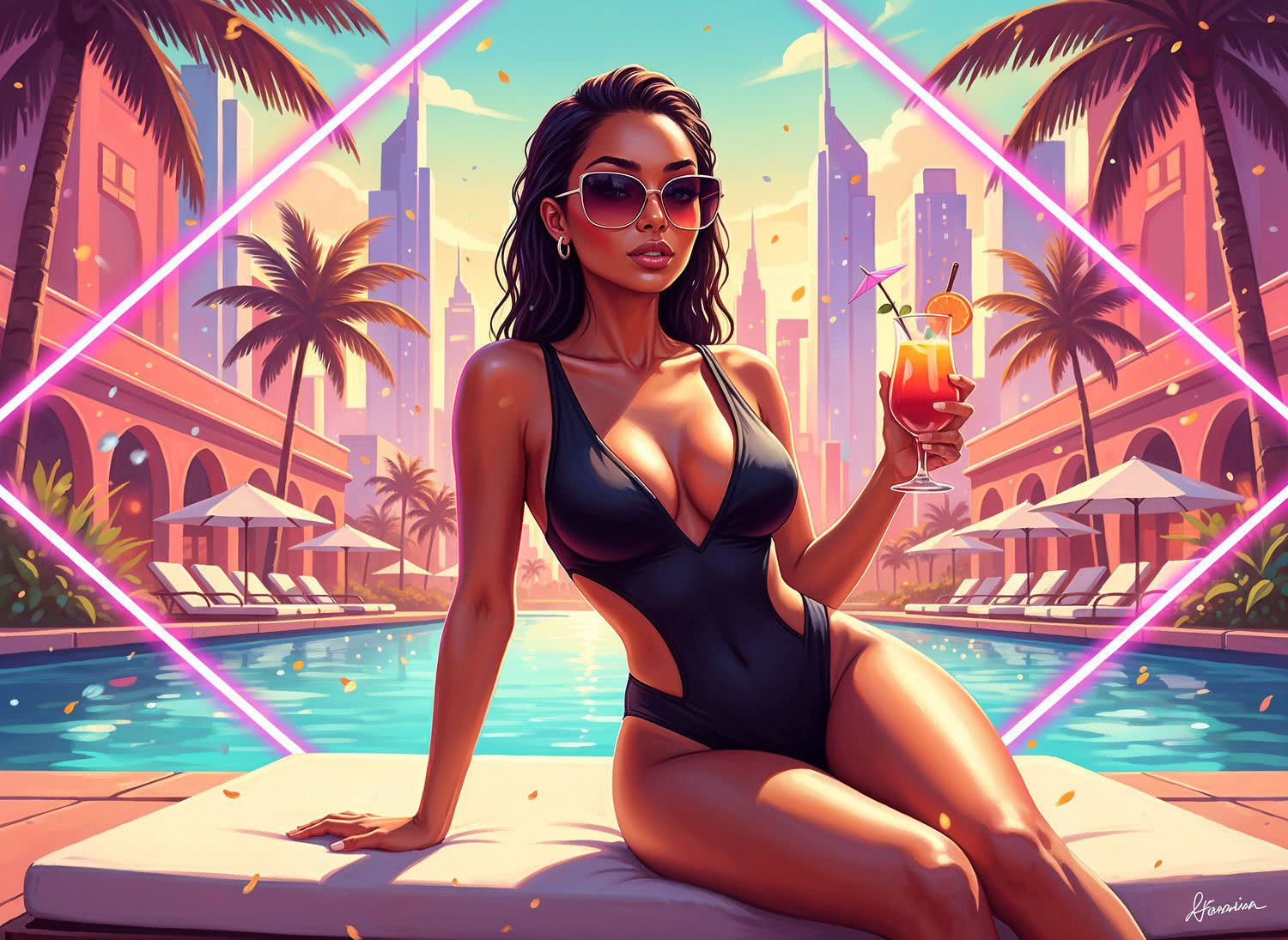 Ilustracja Modna kobieta i jej piękne ciało